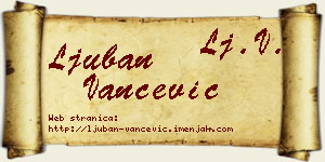Ljuban Vančević vizit kartica